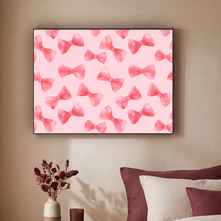 Strikken - Aquarel - Roze Textielframe zwart klein 947 -sfeer1