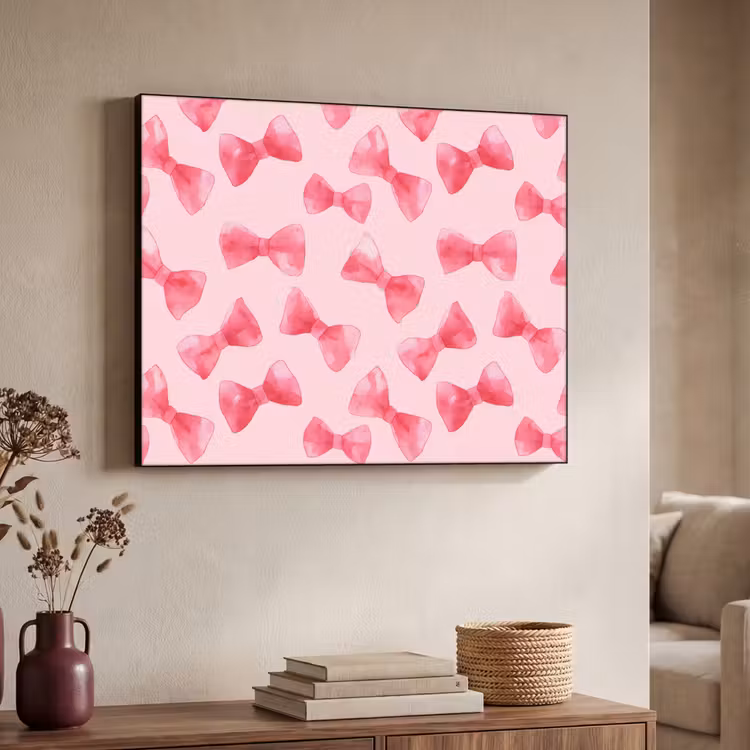 Strikken - Aquarel - Roze Textielframe zwart klein 947 -sfeer3