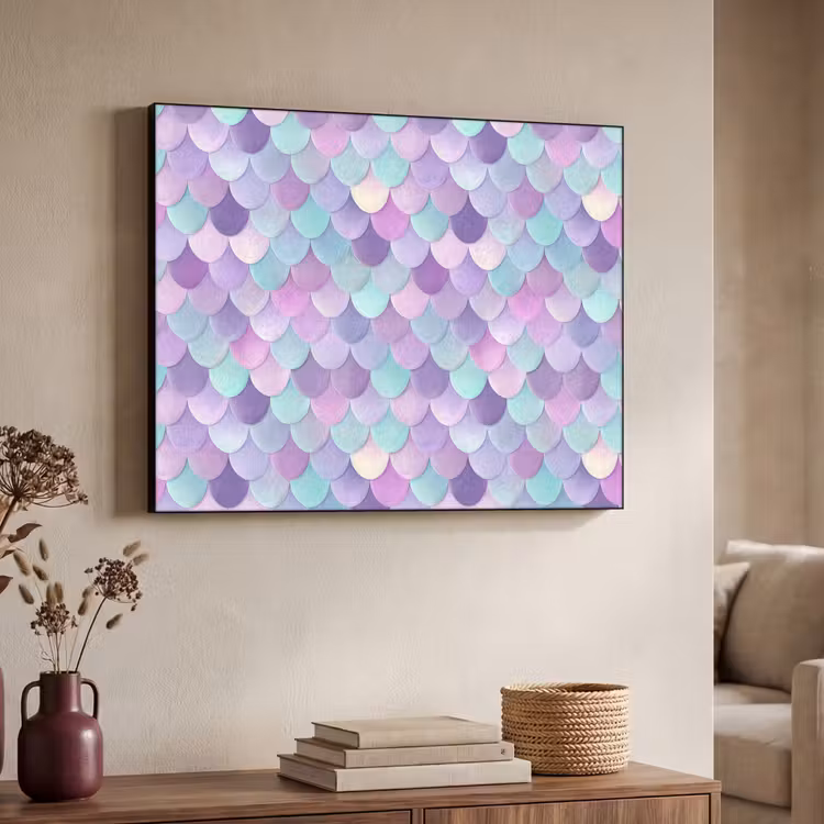 Dromerig - Zeemeermin - Pastel Textielframe zwart klein 947 -sfeer3