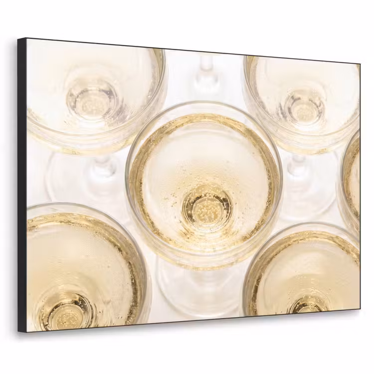 Drank - Glazen - Feest - Goud Textielframe zwart klein -3d