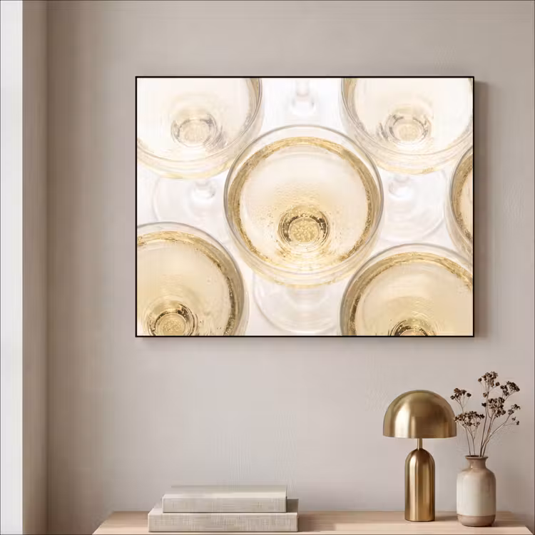 Drank - Glazen - Feest - Goud Textielframe zwart klein -sfeer2