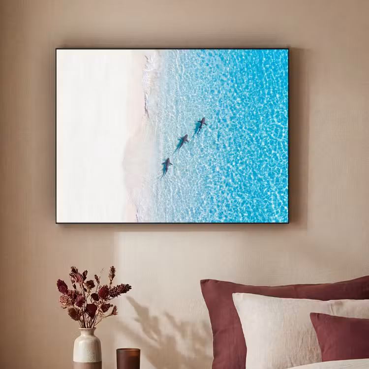 Vis - Oceaan - Strand - Turquoise - Natuur Textielframe zwart klein -sfeer1