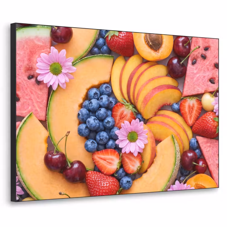 Eten - Fruit - Zomer - Kleurrijk Textielframe zwart klein -3d
