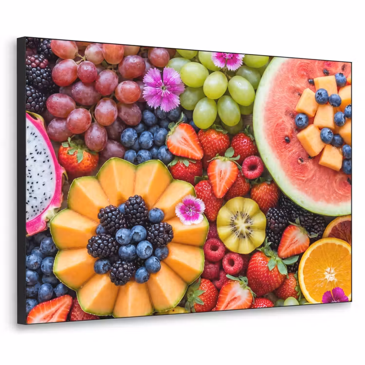 Fruit - Vers - Variatie - Eten - Kleurrijk Textielframe zwart klein -3d