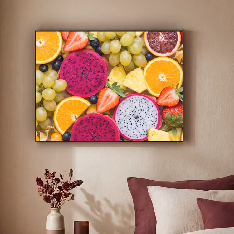 Fruit - Assortiment - Kleurrijk - Gezondheid Textielframe zwart klein -sfeer1
