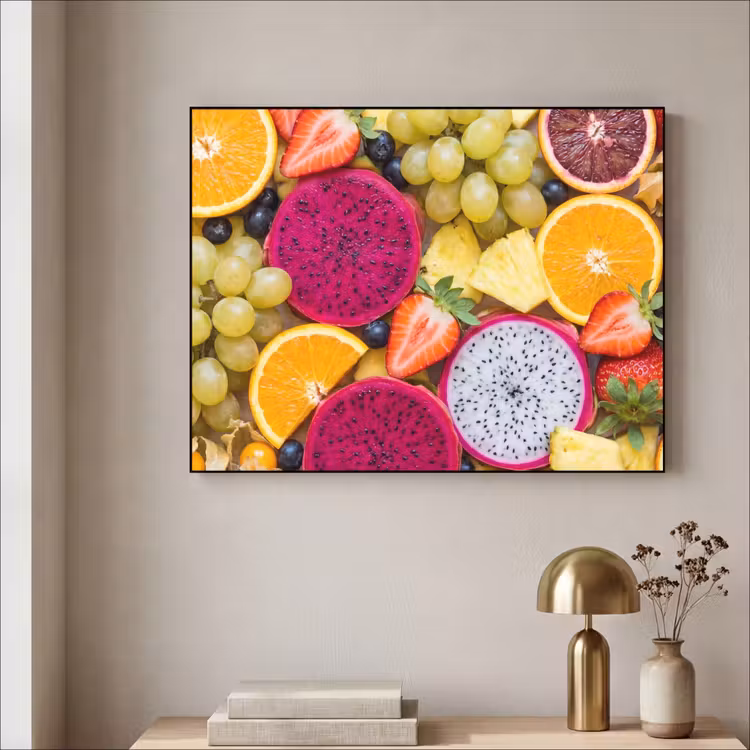 Fruit - Assortiment - Kleurrijk - Gezondheid Textielframe zwart klein -sfeer2