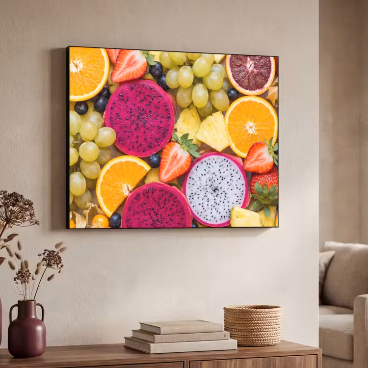 Fruit - Assortiment - Kleurrijk - Gezondheid Textielframe zwart klein -sfeer3