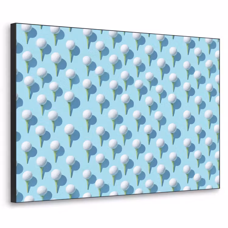 Golf - Ballen - Blauw Textielframe zwart klein 947 -3d