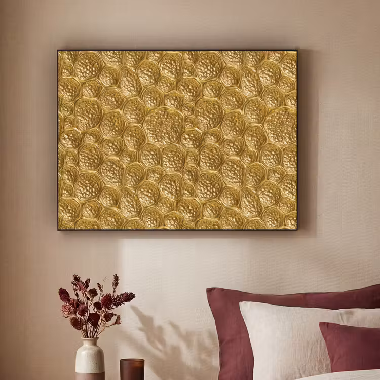 Gehamerd - Mozaïek - Antiek - Goud Textielframe zwart klein 947 -sfeer1