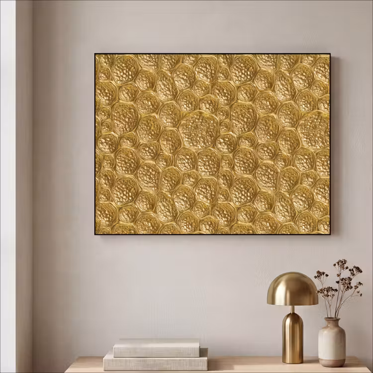 Gehamerd - Mozaïek - Antiek - Goud Textielframe zwart klein 947 -sfeer2