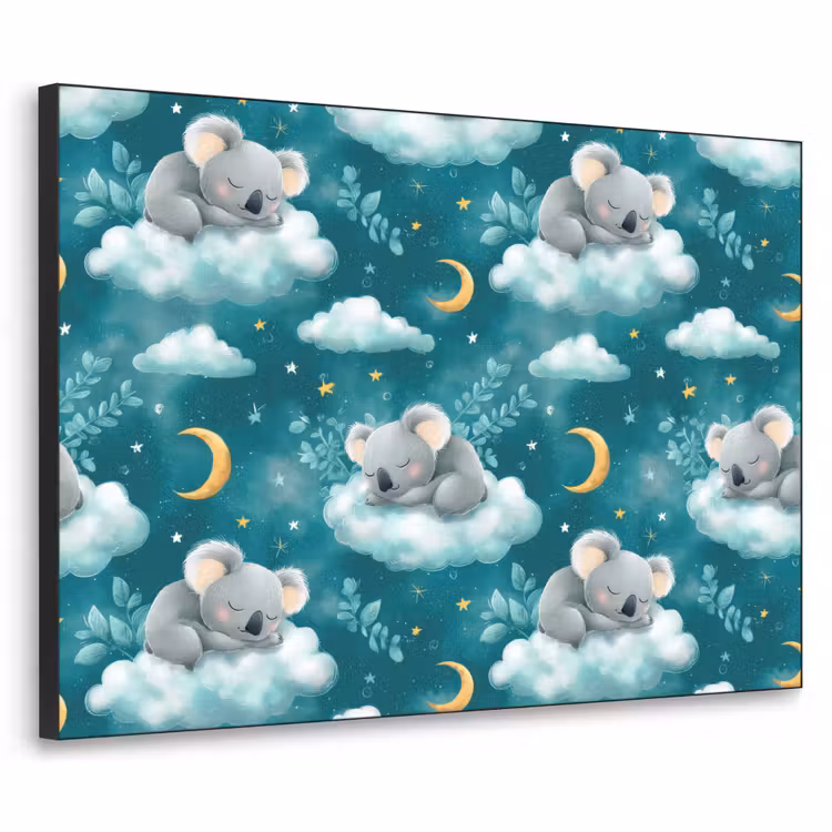 Koala's - Betoverend - Blauw Textielframe zwart klein 947 -3d