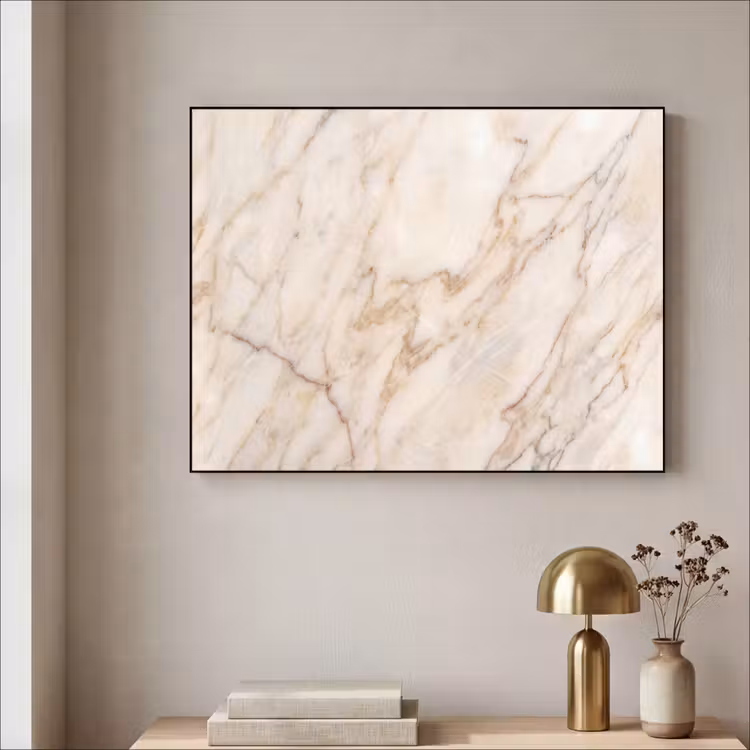 Marmer - Ader - Abstract - Wit - Goud Textielframe zwart klein -sfeer2