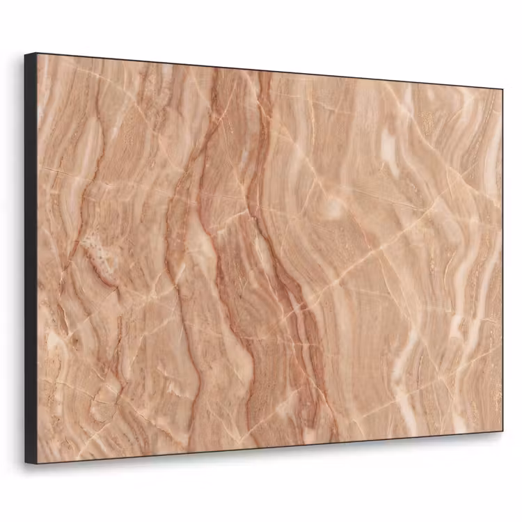 Marmer - Ader - Natuur - Abstract - Beige Textielframe zwart klein -3d