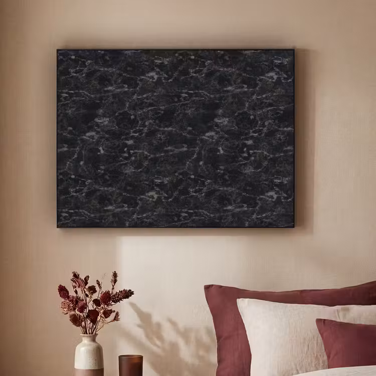 Marmer - Aders - Zwart Textielframe zwart klein 947 -sfeer1