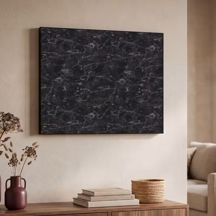 Marmer - Aders - Zwart Textielframe zwart klein 947 -sfeer3