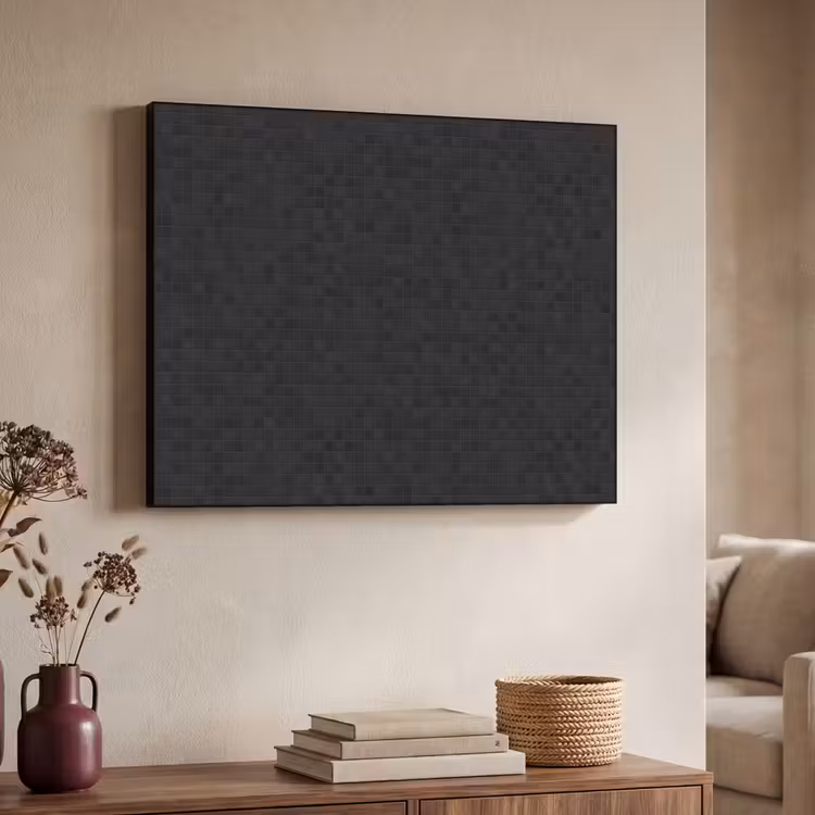 Mozaïek - Patroon - Antraciet - Zwart Textielframe zwart klein 947 -sfeer3