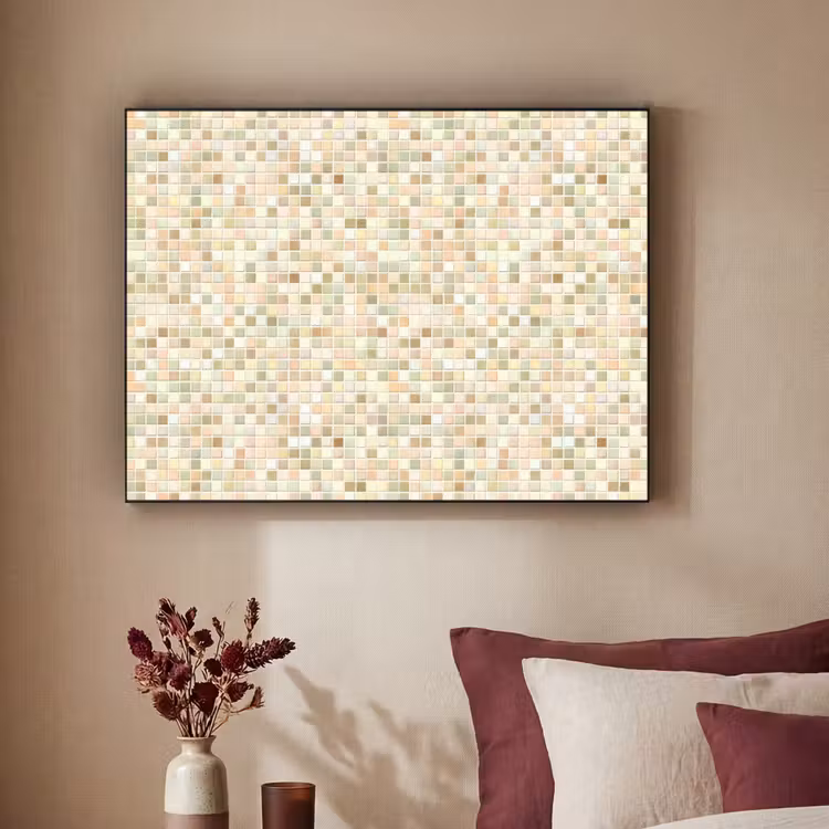 Mozaïek - Patroon - Beige Textielframe zwart klein 947 -sfeer1