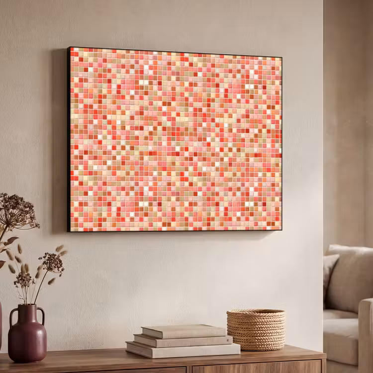 Mozaïek - Tegel - Patroon - Kleurrijk Textielframe zwart klein 947 -sfeer3