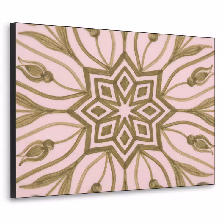 Patroon - Mandala - Decoratie - Abstract - Groen Textielframe zwart klein -3d