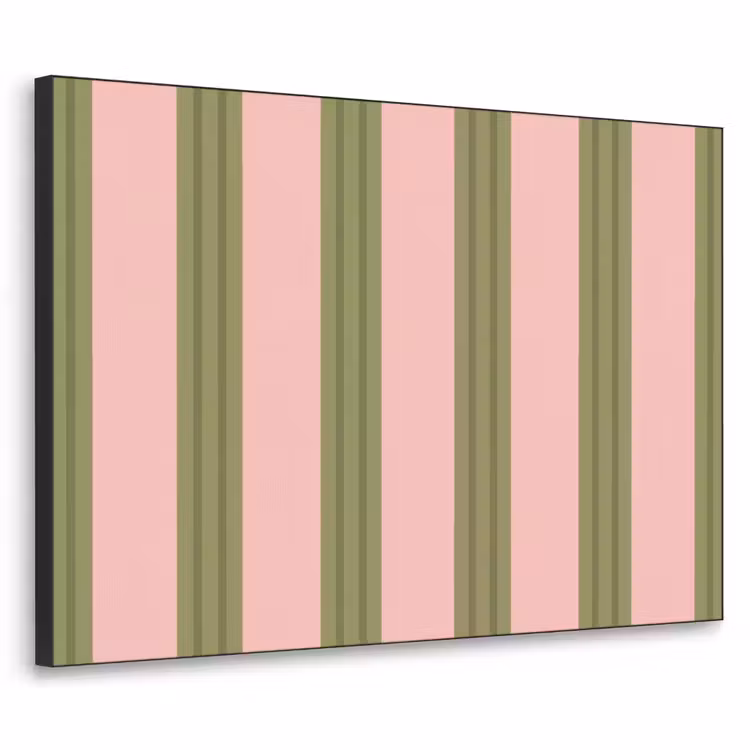 Patroon - Strepen - Abstract - Roze - Groen Textielframe zwart klein -3d
