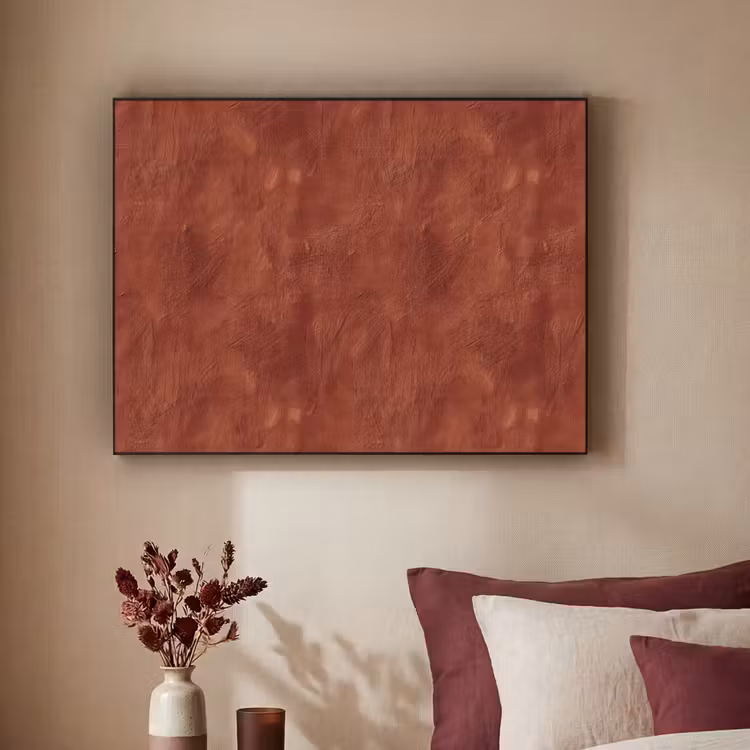 Stucwerk - Textuur - Terracotta Textielframe zwart klein 947 -sfeer1