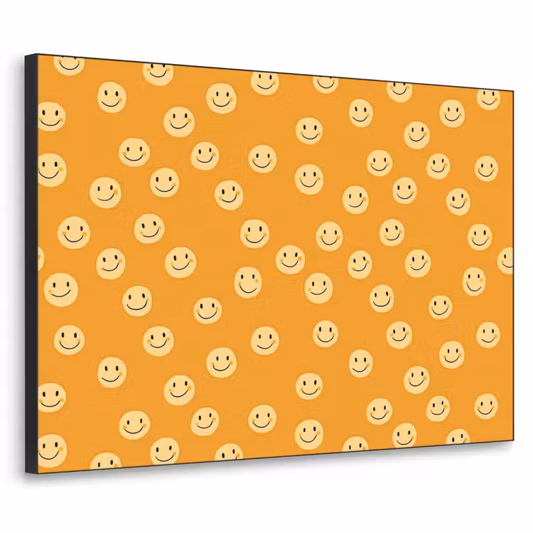 Smileys - Retro - Heel Textielframe zwart klein 947 -3d