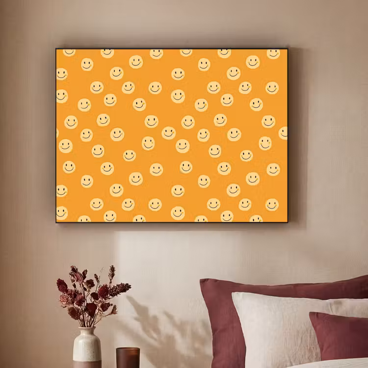 Smileys - Retro - Heel Textielframe zwart klein 947 -sfeer1