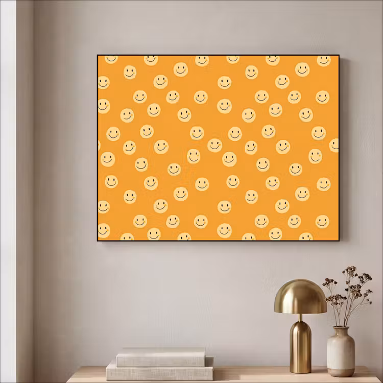 Smileys - Retro - Heel Textielframe zwart klein 947 -sfeer2