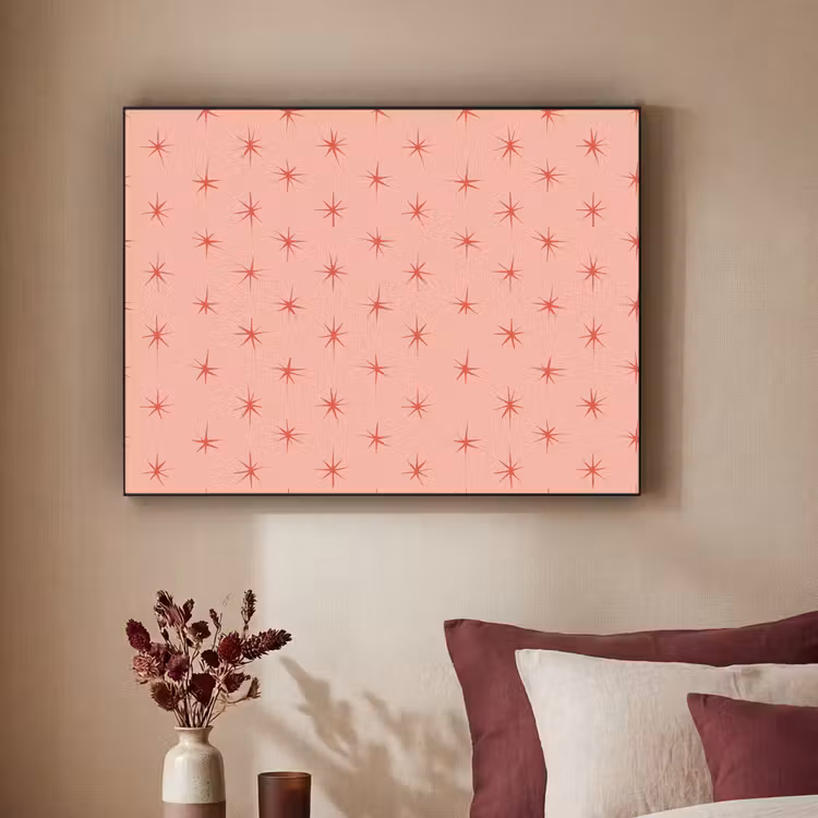 Sterretjes - Patroon - Oranje Textielframe zwart klein 947 -sfeer1