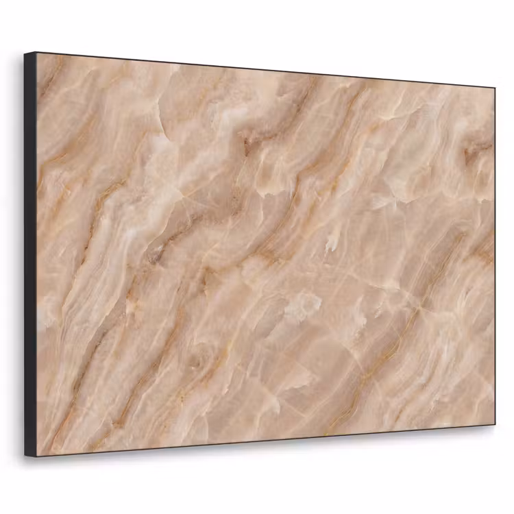 Steen - Ader - Natuur - Modern - Beige Textielframe zwart klein -3d