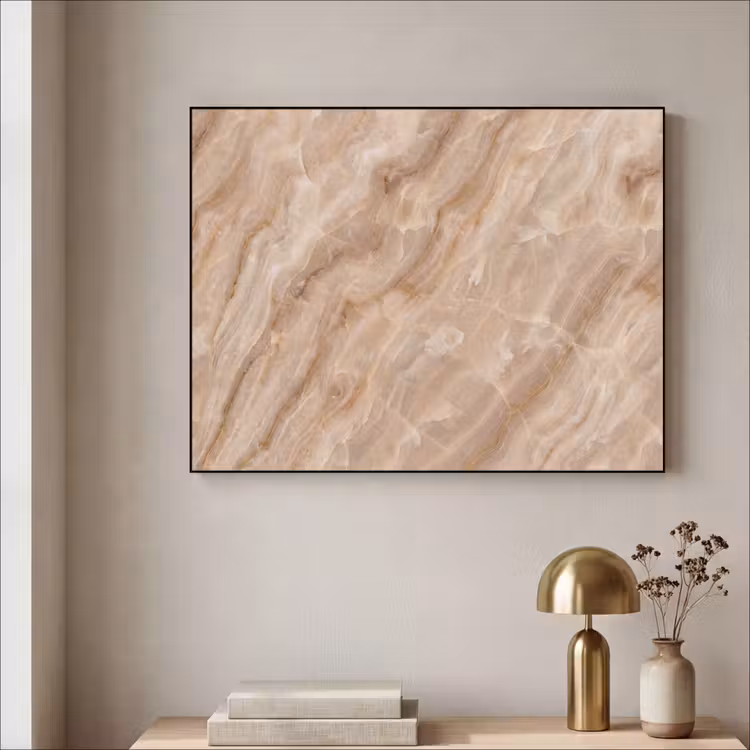 Steen - Ader - Natuur - Modern - Beige Textielframe zwart klein -sfeer2