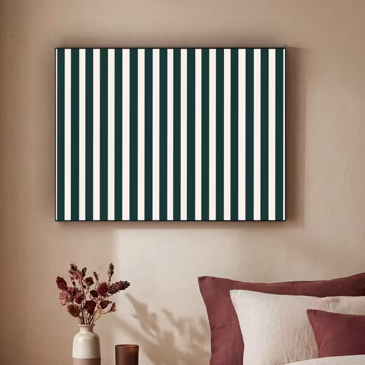 Strepen - Klassiek - Groen Textielframe zwart klein 947 -sfeer1
