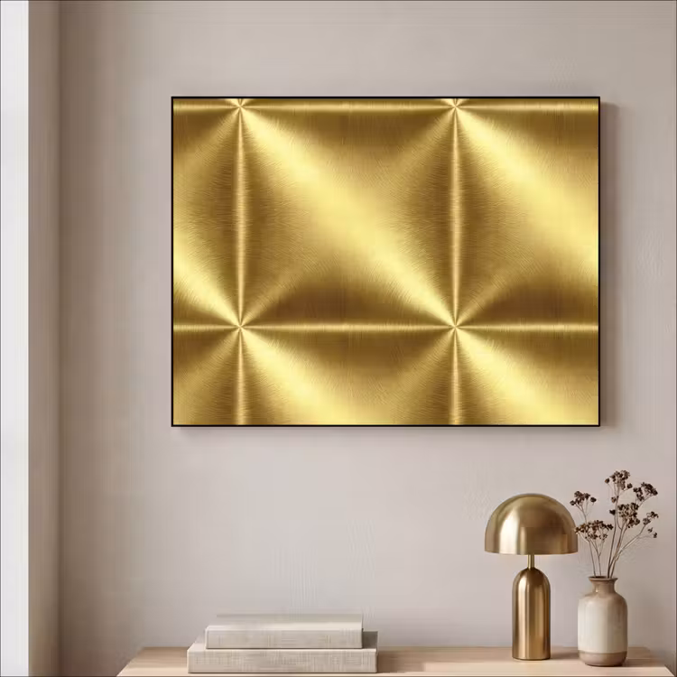 Textuur - Geborsteld Goud - Industrieel - Metallic Textielframe zwart klein 947 -sfeer2