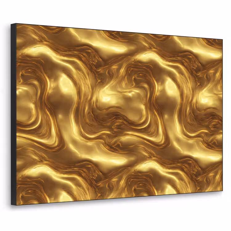 Textuur - Vloeibaar - Organisch - Goud Textielframe zwart klein 947 -3d