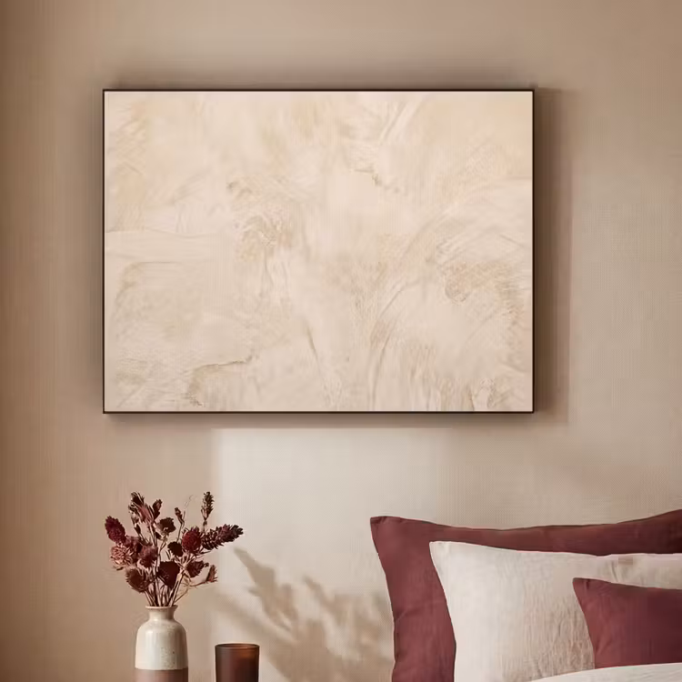 Textuur - Patroon - Abstract - Modern - Beige Textielframe zwart klein -sfeer1