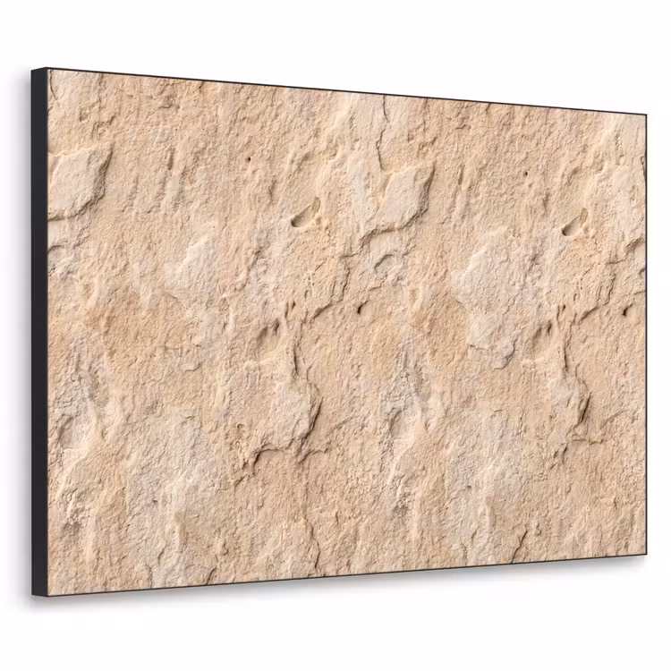 Textuur - Steen - Natuur - Beige Textielframe zwart klein -3d