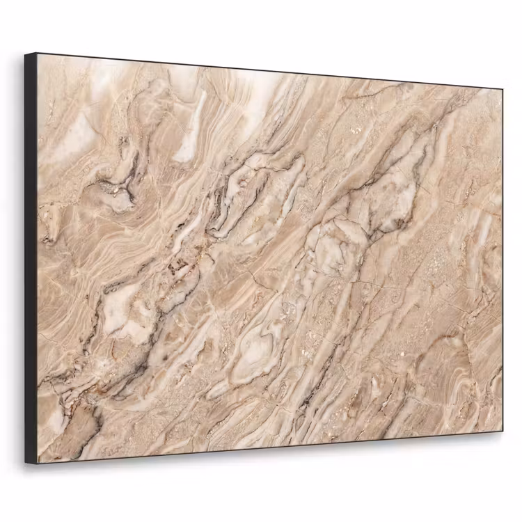 Textuur - Aders - Abstract - Modern - Beige Textielframe zwart klein -3d
