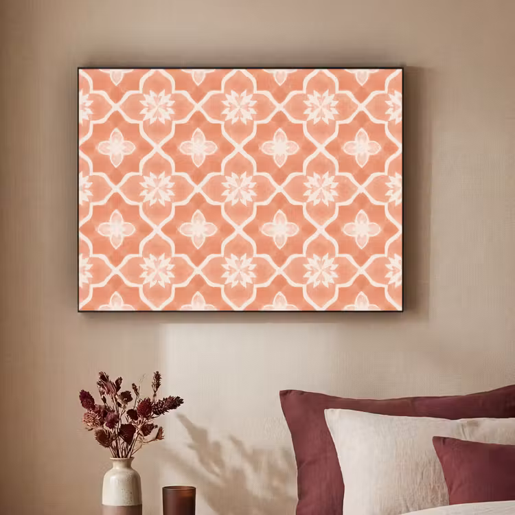Tegelpatroon - Arabesk - Vintage - Terracotta Textielframe zwart klein 947 -sfeer1