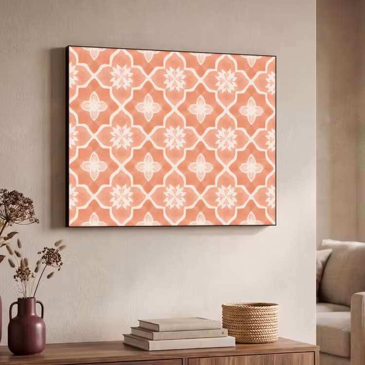 Tegelpatroon - Arabesk - Vintage - Terracotta Textielframe zwart klein 947 -sfeer3
