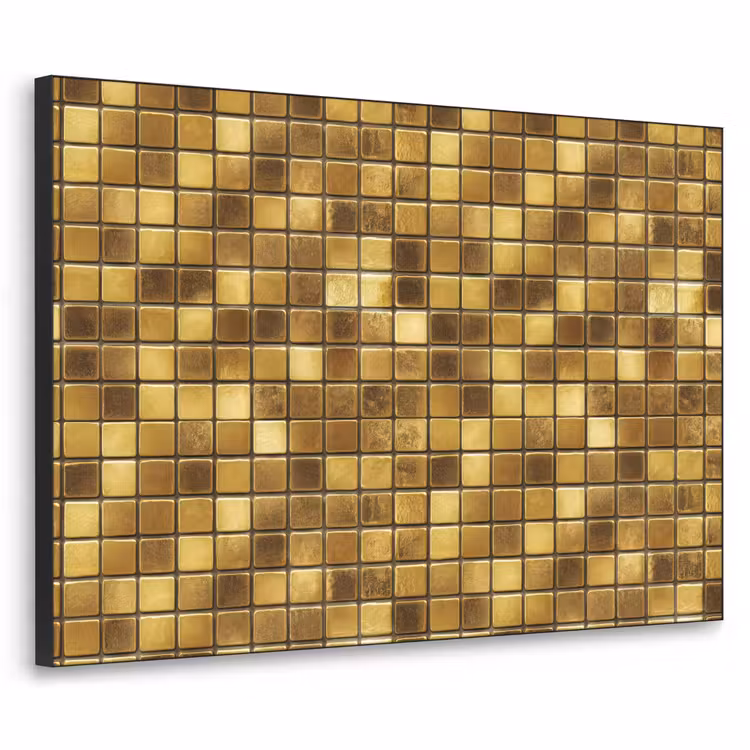 Tegels - Mozaïek - Luxe - Warm Goud Textielframe zwart klein 947 -3d
