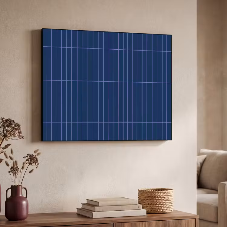 Tegels - Langwerpig - Blauw Textielframe zwart klein 947 -sfeer3
