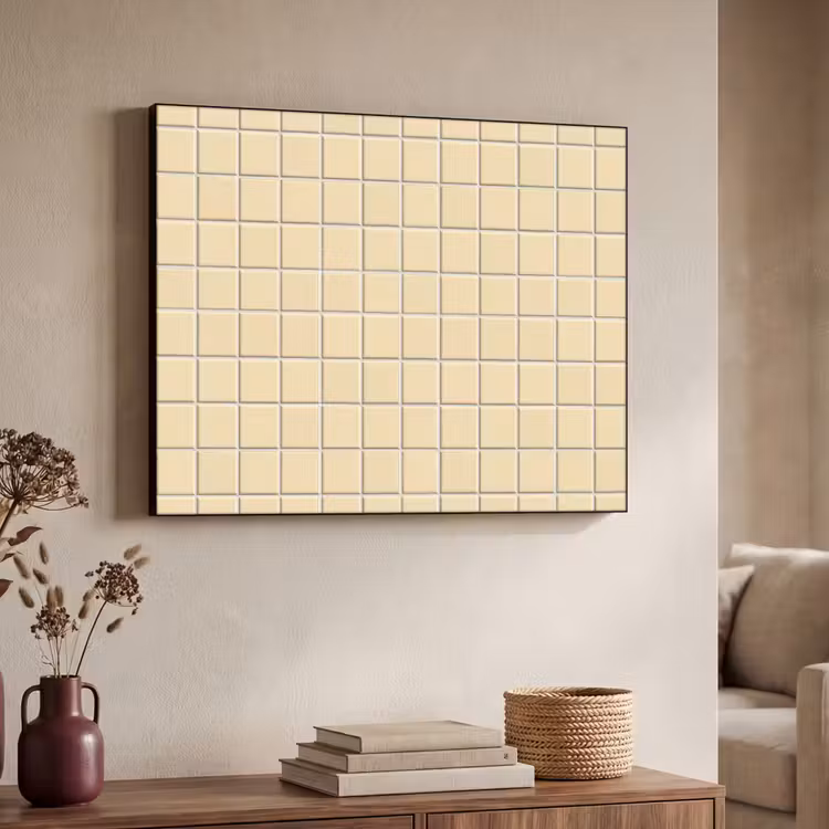 Tegels - Patroon - Crème Textielframe zwart klein 947 -sfeer3