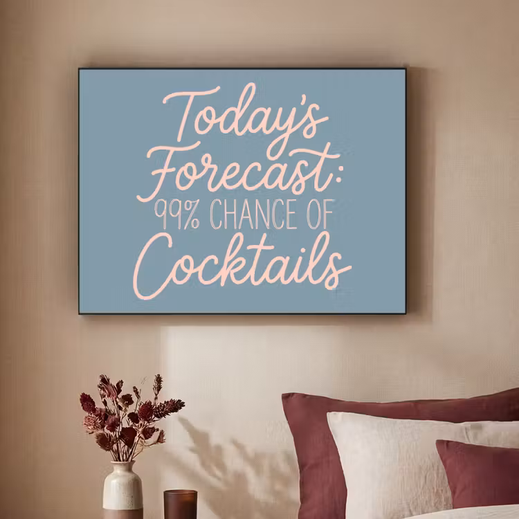 Today's Forecast - Cocktails - Blauw Textielframe zwart klein -sfeer1