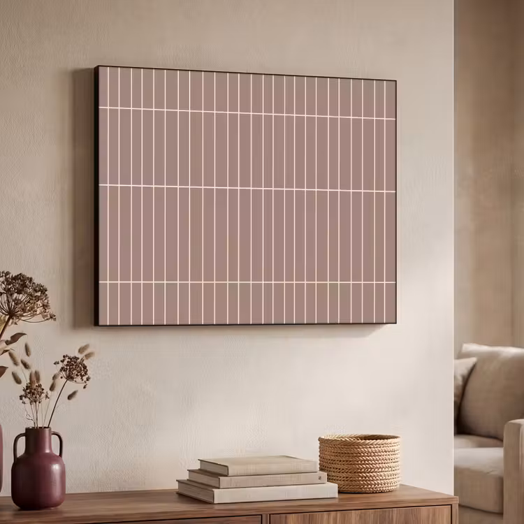 Verticaal - Wandtegel - Terracotta Textielframe zwart klein 947 -sfeer3