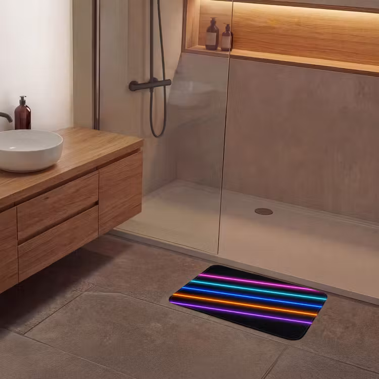 Esthetiek - Retro - Neon Badmat klein -sfeer2