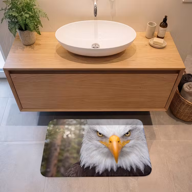 Amerikaans - Zeearend - Portret - Geel Badmat middel -sfeer1