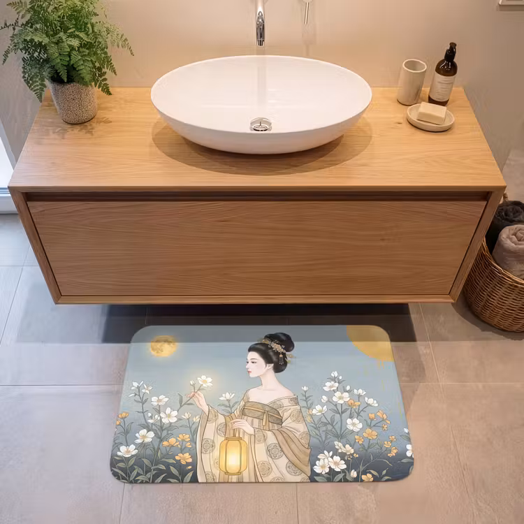 Aziatisch - Vrouw - Kimono Badmat klein -sfeer1