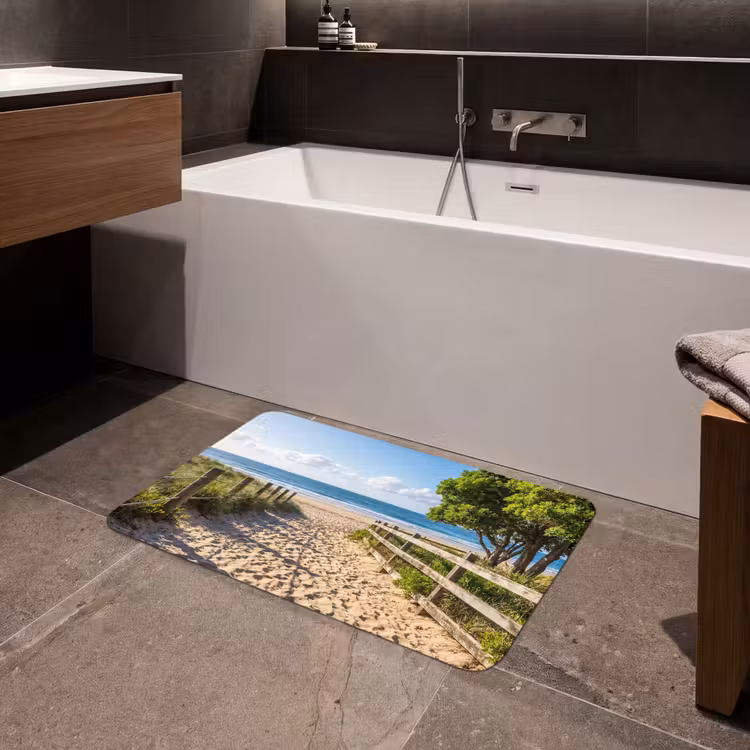 Strand - Zandpad - Oceaan - Natuur Badmat middel -sfeer3