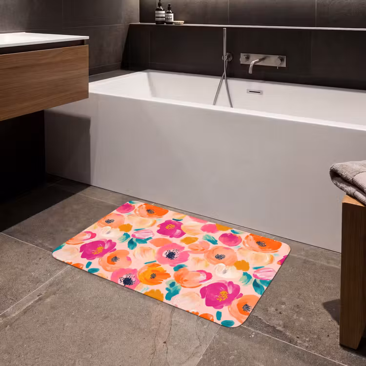 Bloesems - Vrolijk - Kleurrijk Badmat klein 997 -sfeer3