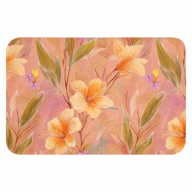 Botanisch - Bloemen - Kleurrijk Badmat klein 997 -3d